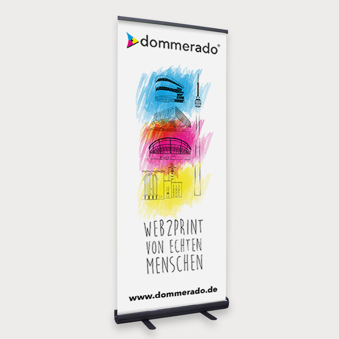 RollUp mit dommerado Motiv, Text Roll Ups + Displays